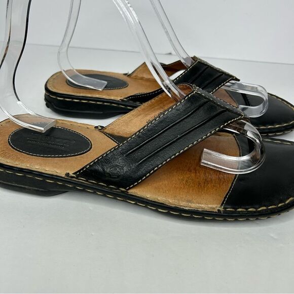 Born Black Leather Strappy Sandals 10 - Picture 3 of 10